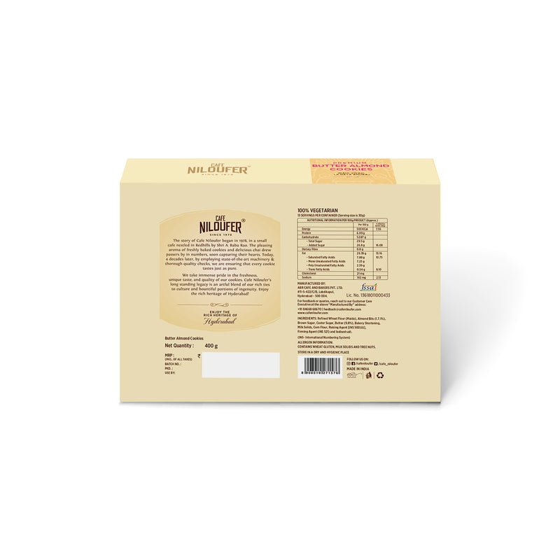 Cafe niloufer Butter Almond premium Box cookies - Café Niloufer