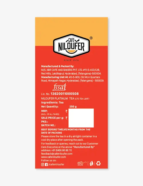 Platinum tea powder | Cafe Niloufer